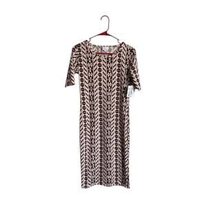 NWT Brown Geometric Print Lularoe Julia- Size XS